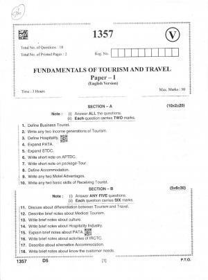 AP Intermediate 2nd Year Vocational Question Paper September-2021- Fundamentals_of_Tourism&Travel-I