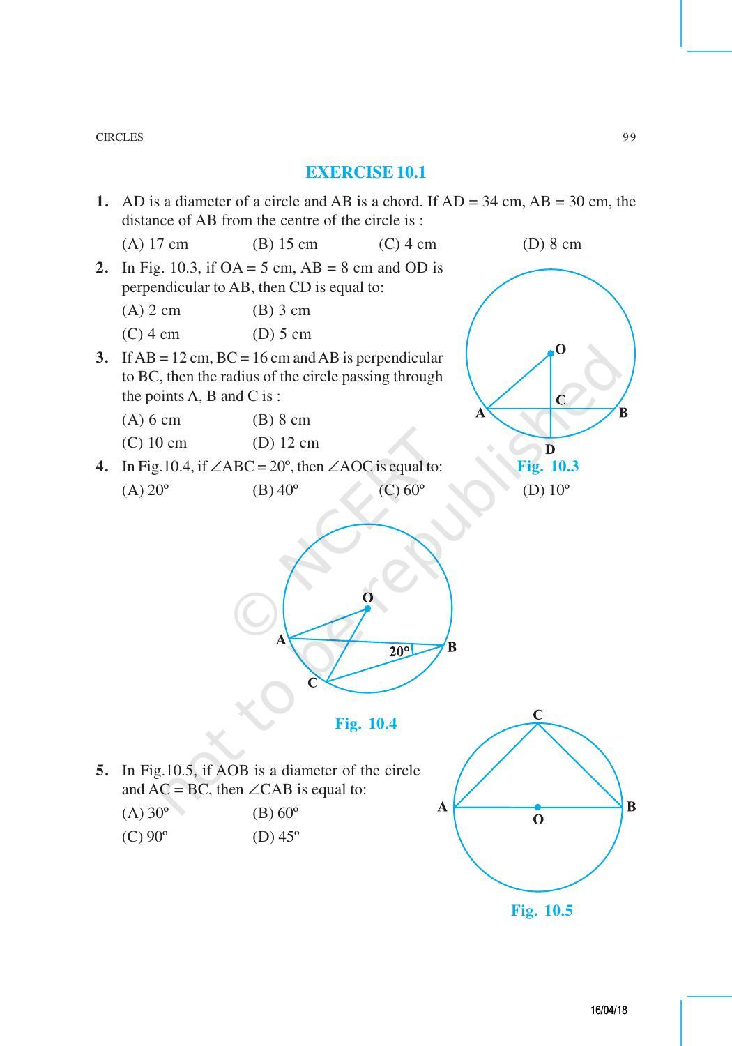 NCERT Exemplar Book for Class 9 Maths: Chapter 10 Circles - Page 3