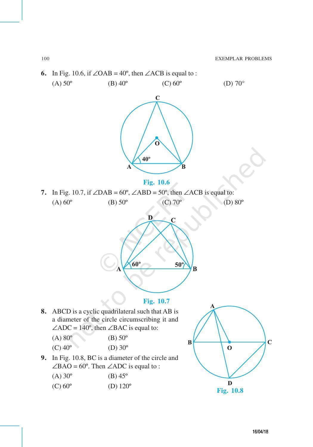 NCERT Exemplar Book for Class 9 Maths: Chapter 10 Circles - Page 4