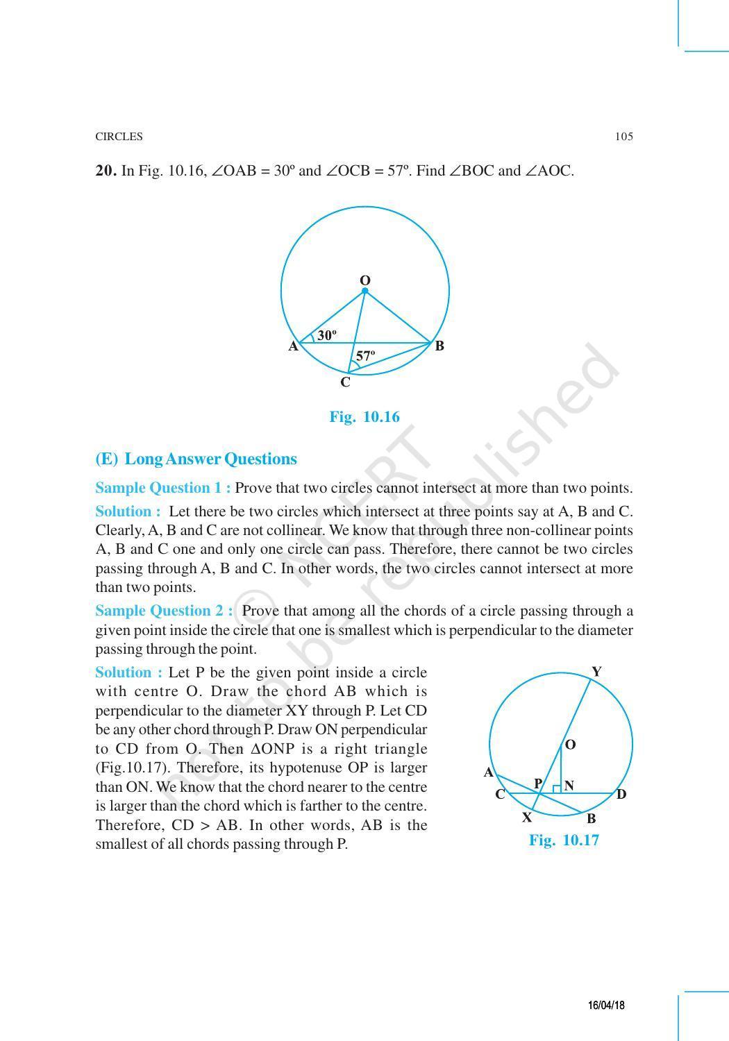 NCERT Exemplar Book for Class 9 Maths: Chapter 10 Circles - Page 9