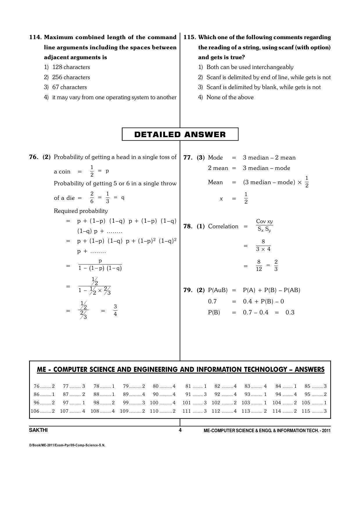 TANCET Computer Science and Information Technology Question Papers 2011 - Page 4