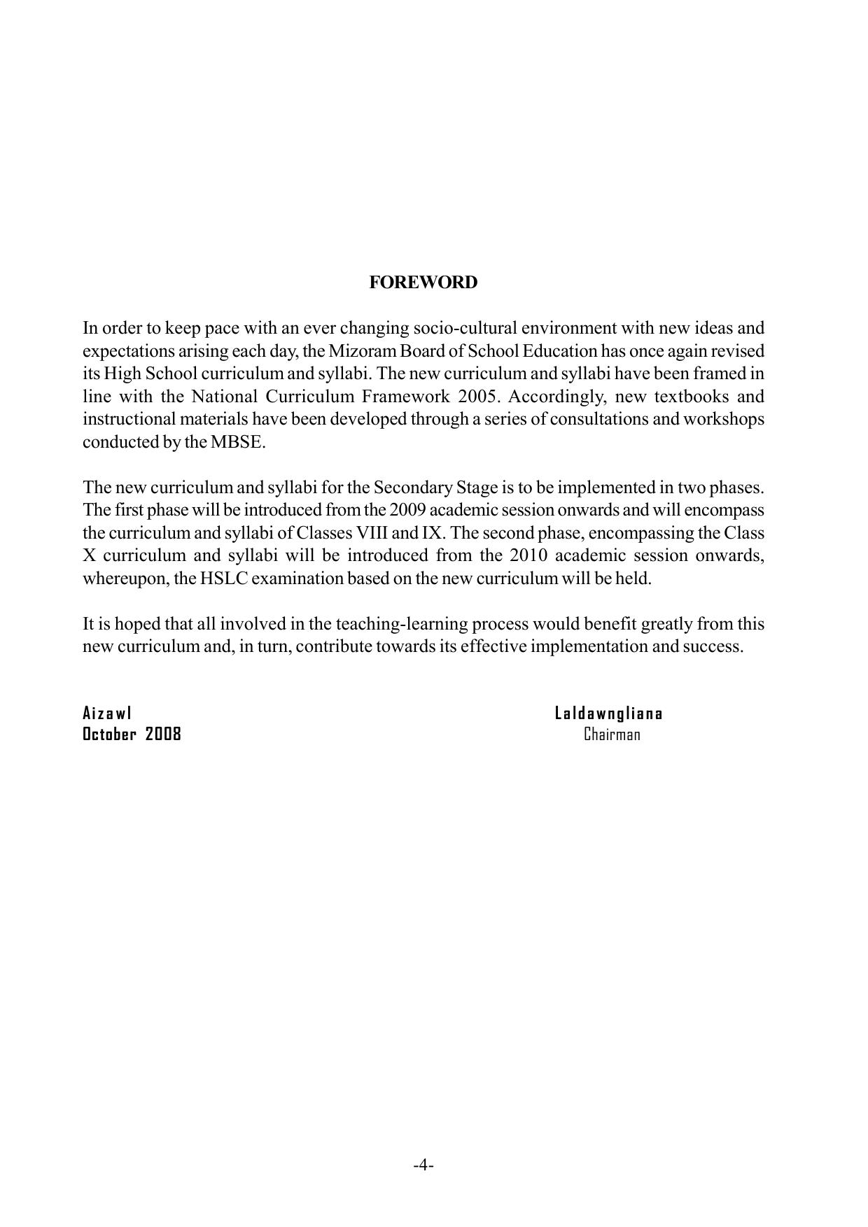 Mizoram Board Class 9 & 10 Syllabus - Page 4