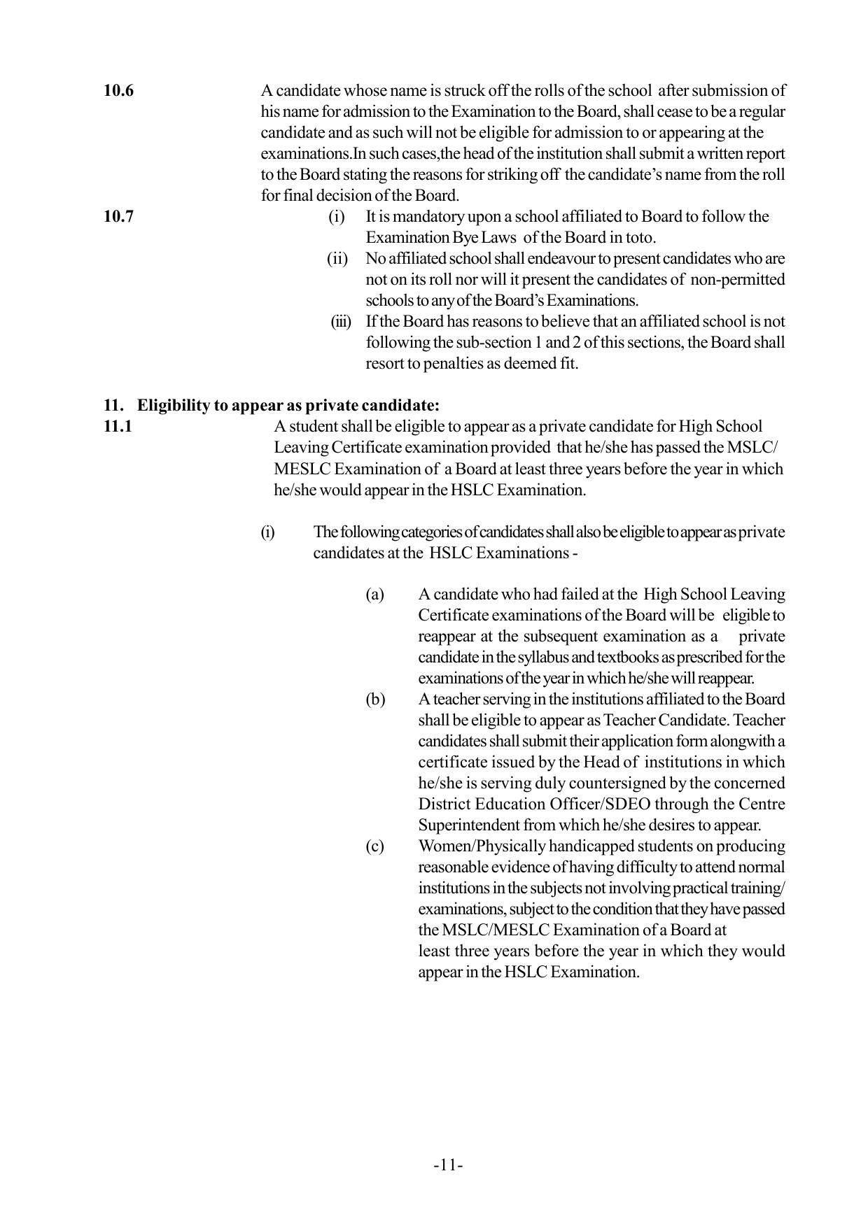 Mizoram Board Class 9 & 10 Syllabus - Page 11