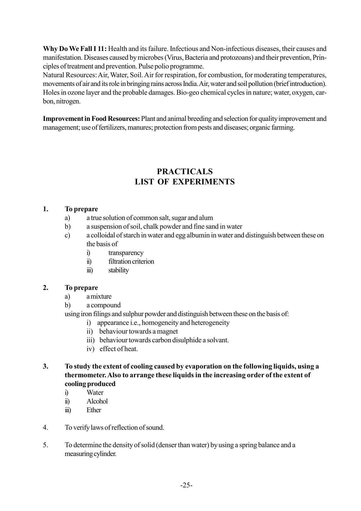 Mizoram Board Class 9 & 10 Syllabus - Page 25