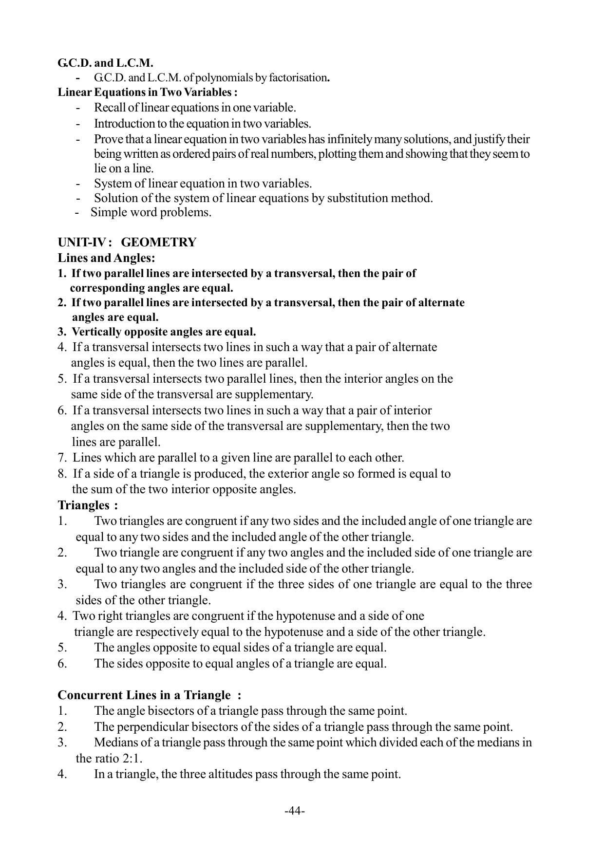 Mizoram Board Class 9 & 10 Syllabus - Page 44