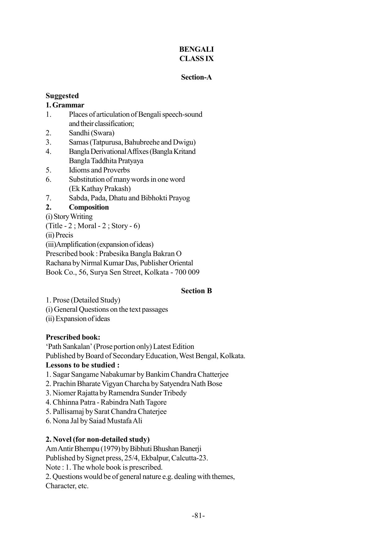Mizoram Board Class 9 & 10 Syllabus - Page 81
