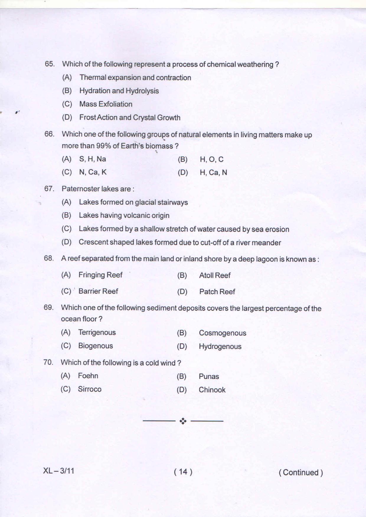 Odisha CPET GEOGRAPHY 2020 Question Paper - Page 13