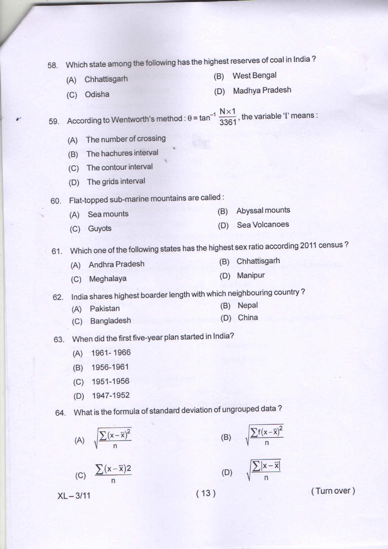 Odisha CPET GEOGRAPHY 2020 Question Paper - Page 15