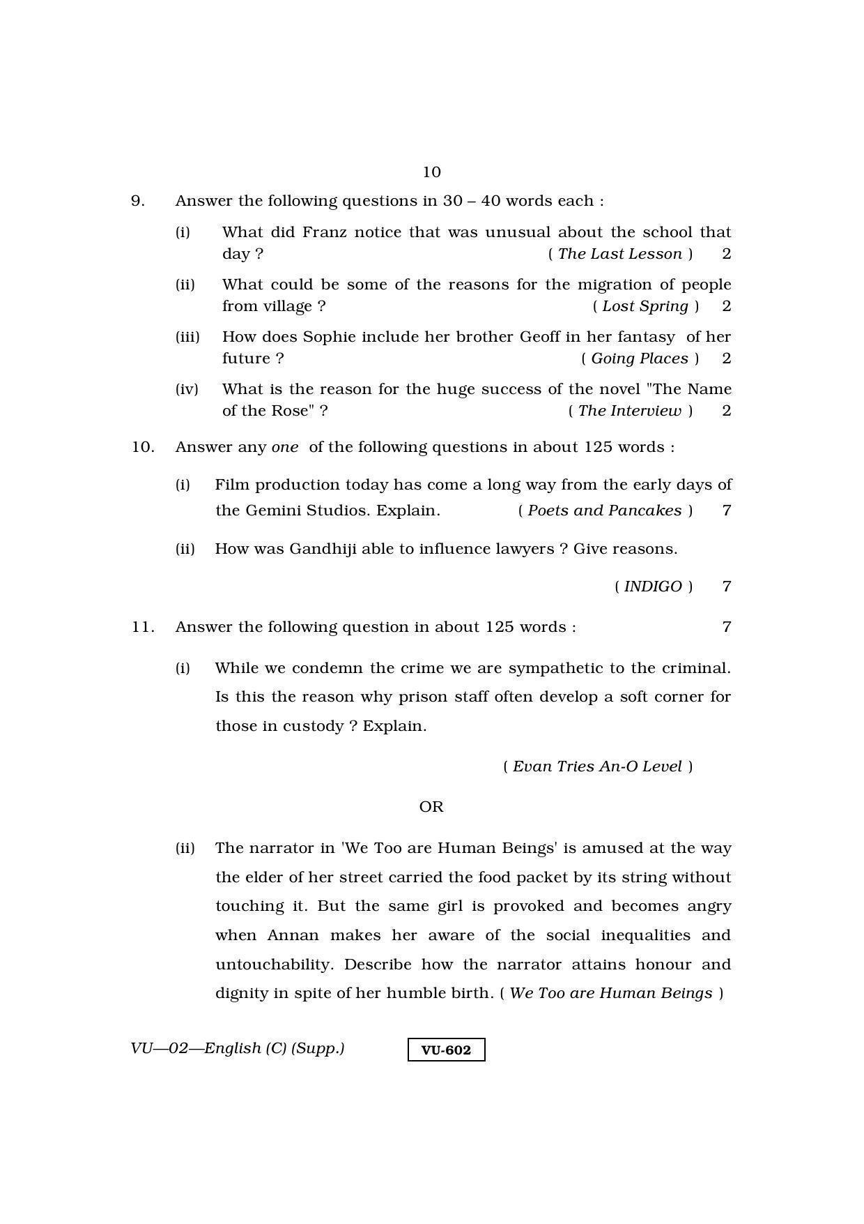 RBSE 2013 English Varishtha Upadhyay Question Paper - Page 10