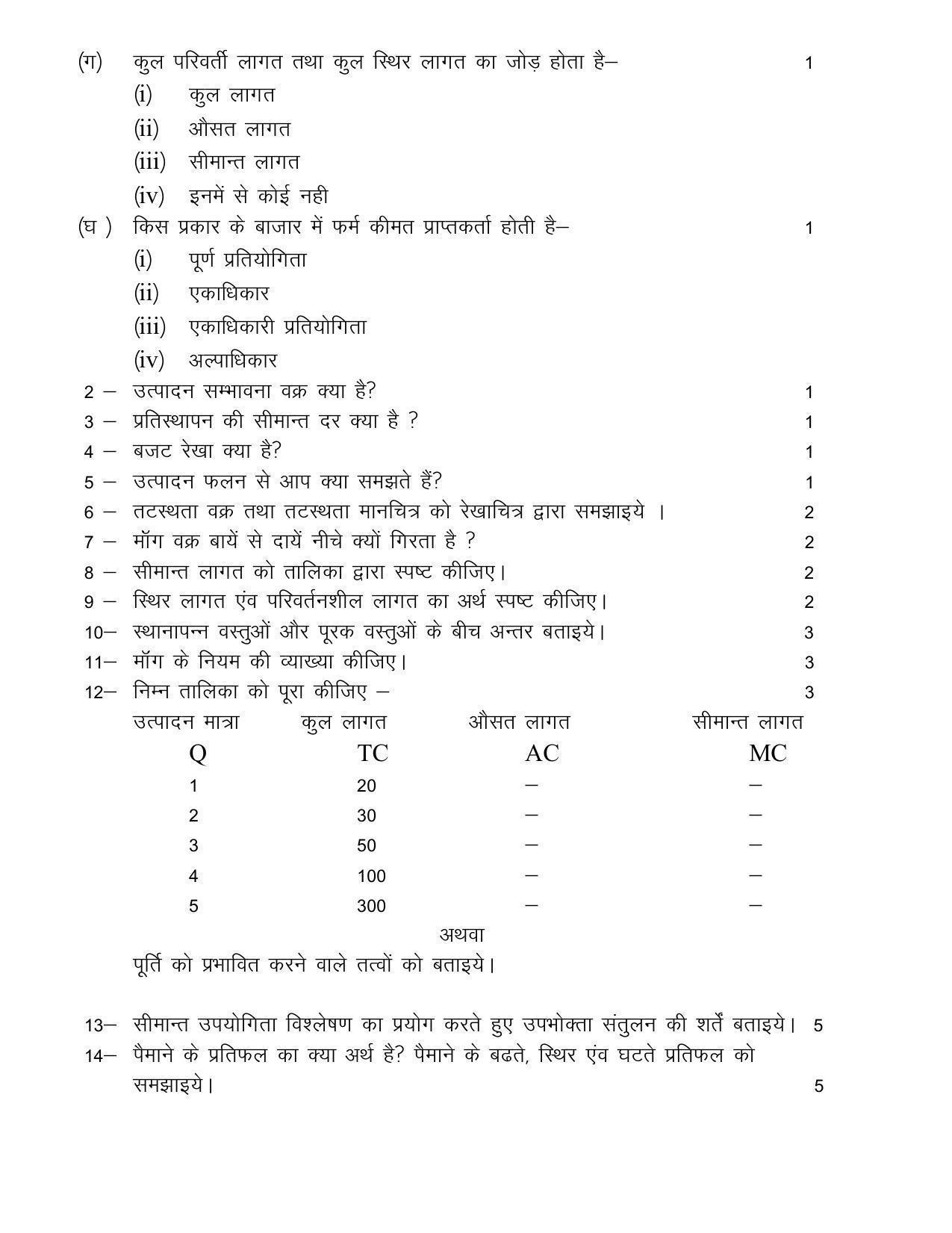 UBSE Class 12 Economics 2023 Model Paper - Page 2