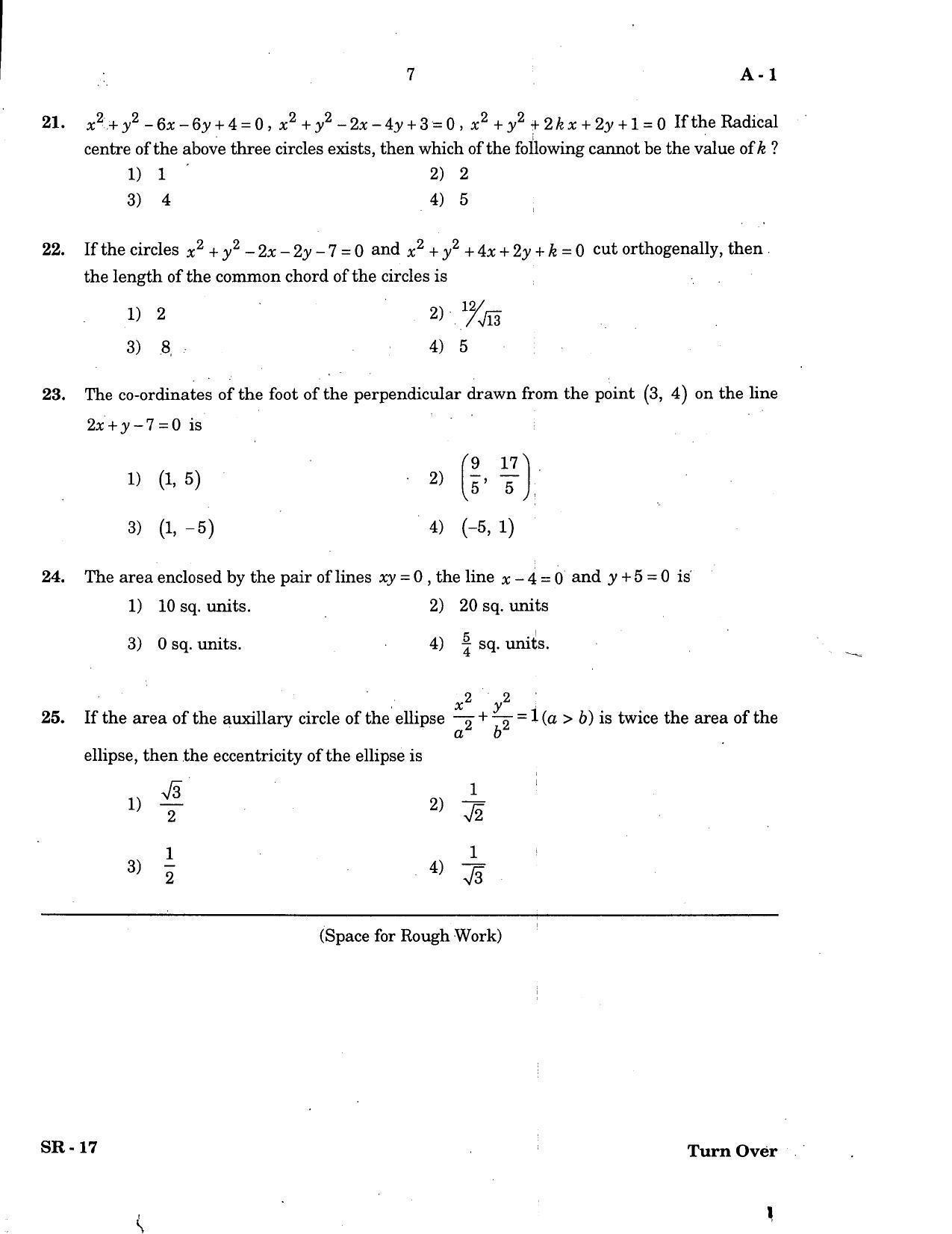 KCET Mathematics 2007 Question Papers - Page 7