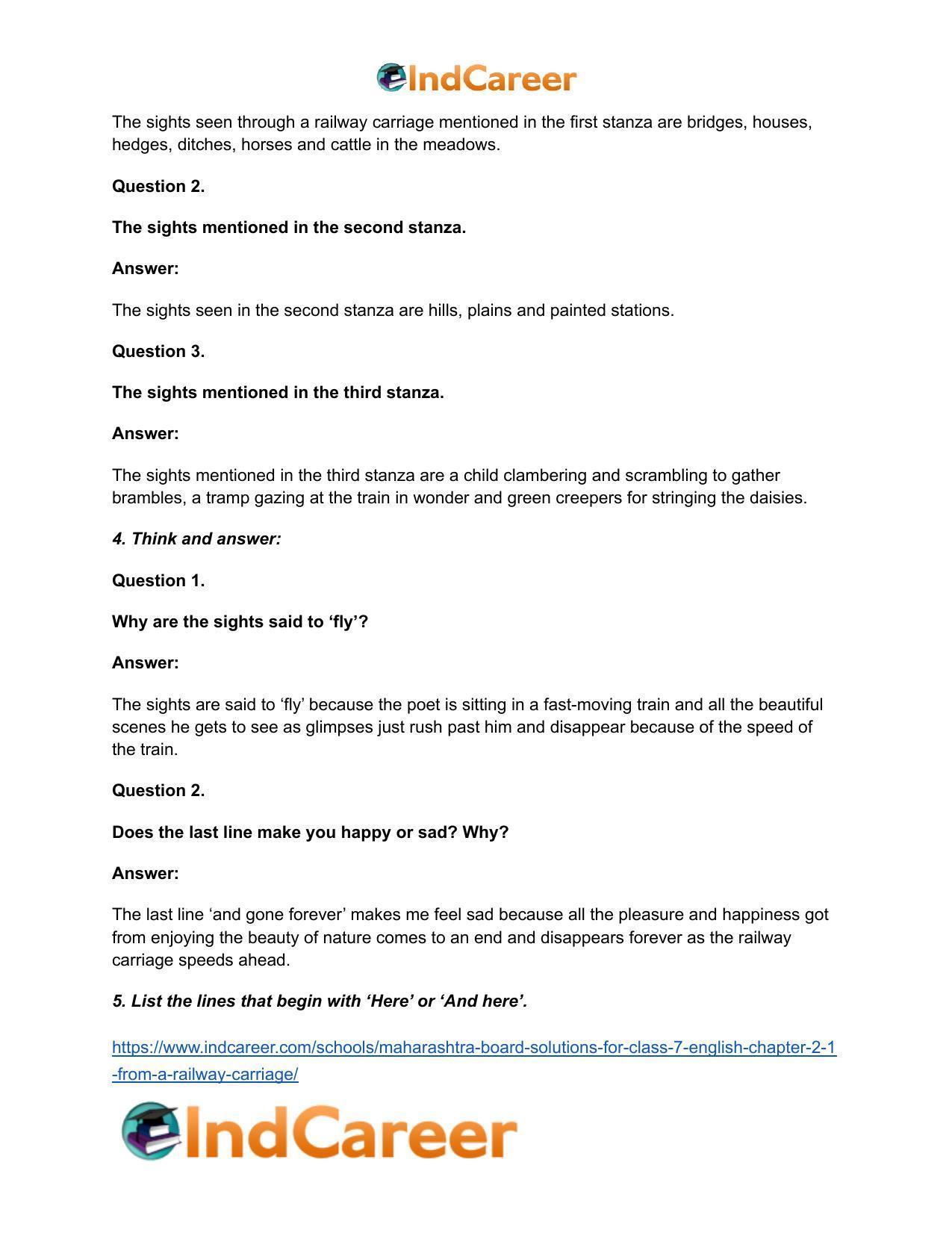 Maharashtra Board Solutions for Class 7- English: Chapter 2.1- From a Railway Carriage - Page 3