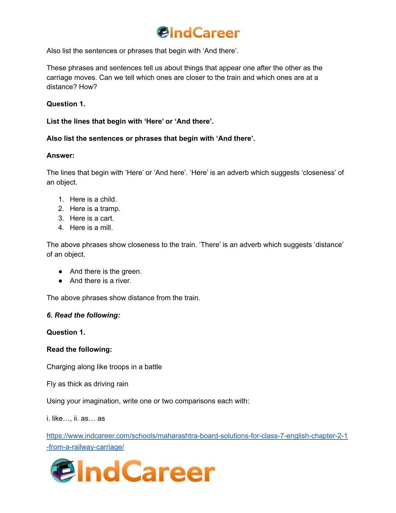 Maharashtra Board Solutions for Class 7- English: Chapter 2.1- From a Railway Carriage - Page 4