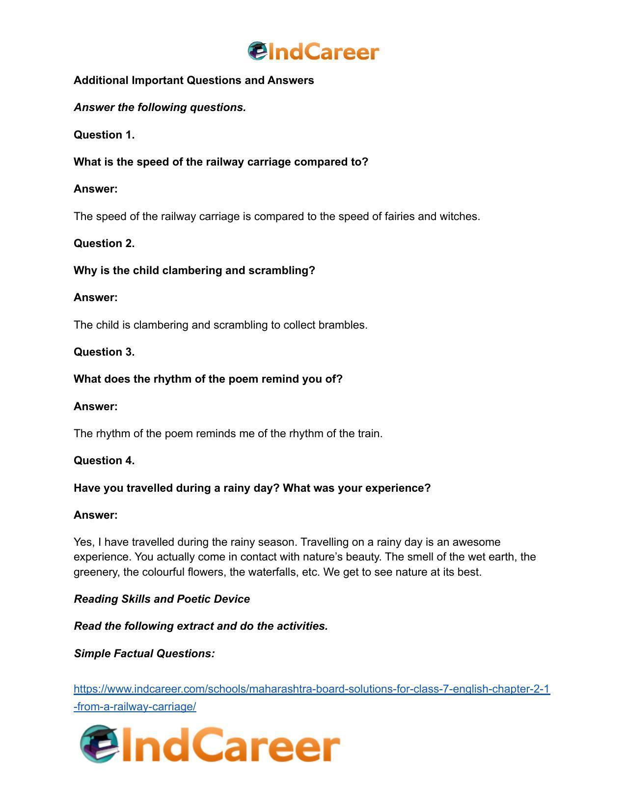 Maharashtra Board Solutions for Class 7- English: Chapter 2.1- From a Railway Carriage - Page 6