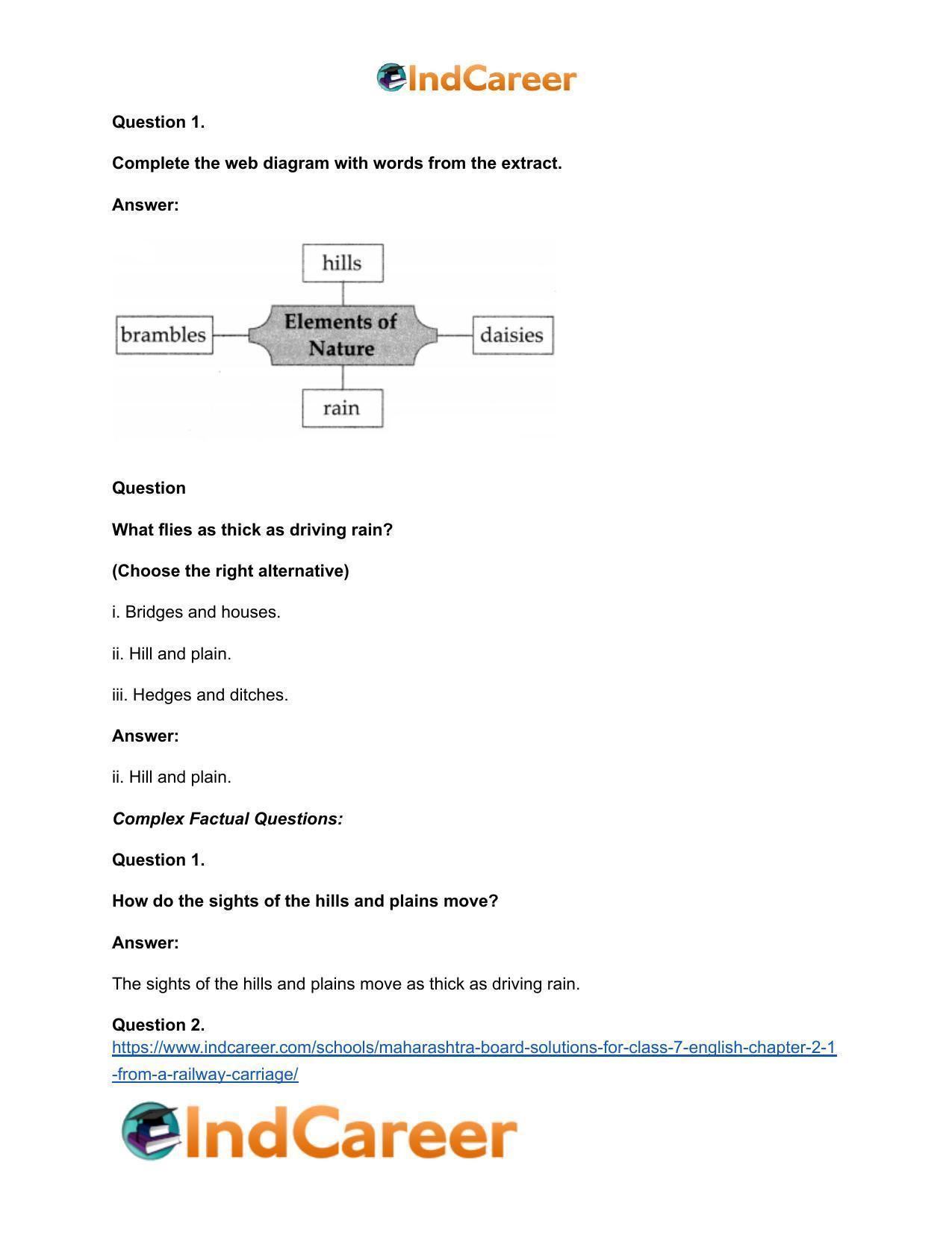 Maharashtra Board Solutions for Class 7- English: Chapter 2.1- From a Railway Carriage - Page 7