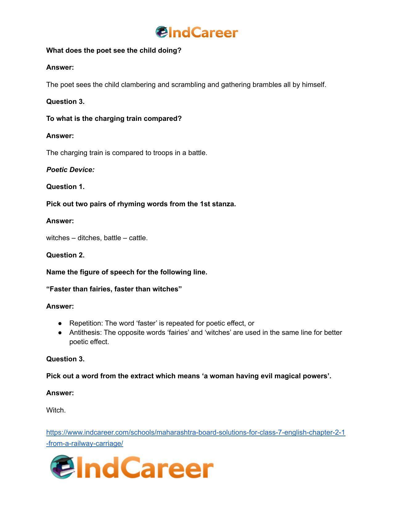 Maharashtra Board Solutions for Class 7- English: Chapter 2.1- From a Railway Carriage - Page 8