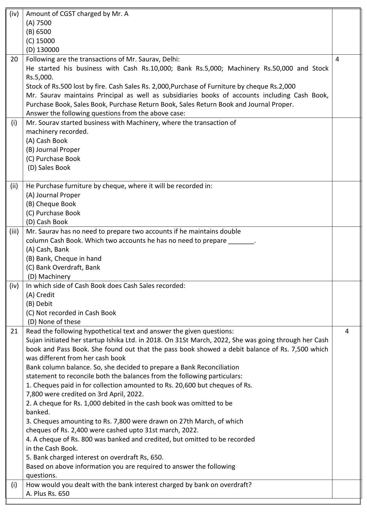 Edudel Class 11 Accountancy Sample Question Paper - Page 4