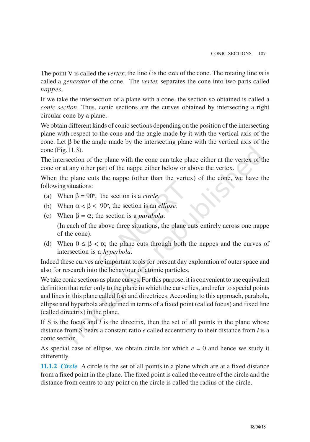 NCERT Exemplar Book for Class 11 Maths: Chapter 11 Conic Sections - Page 2