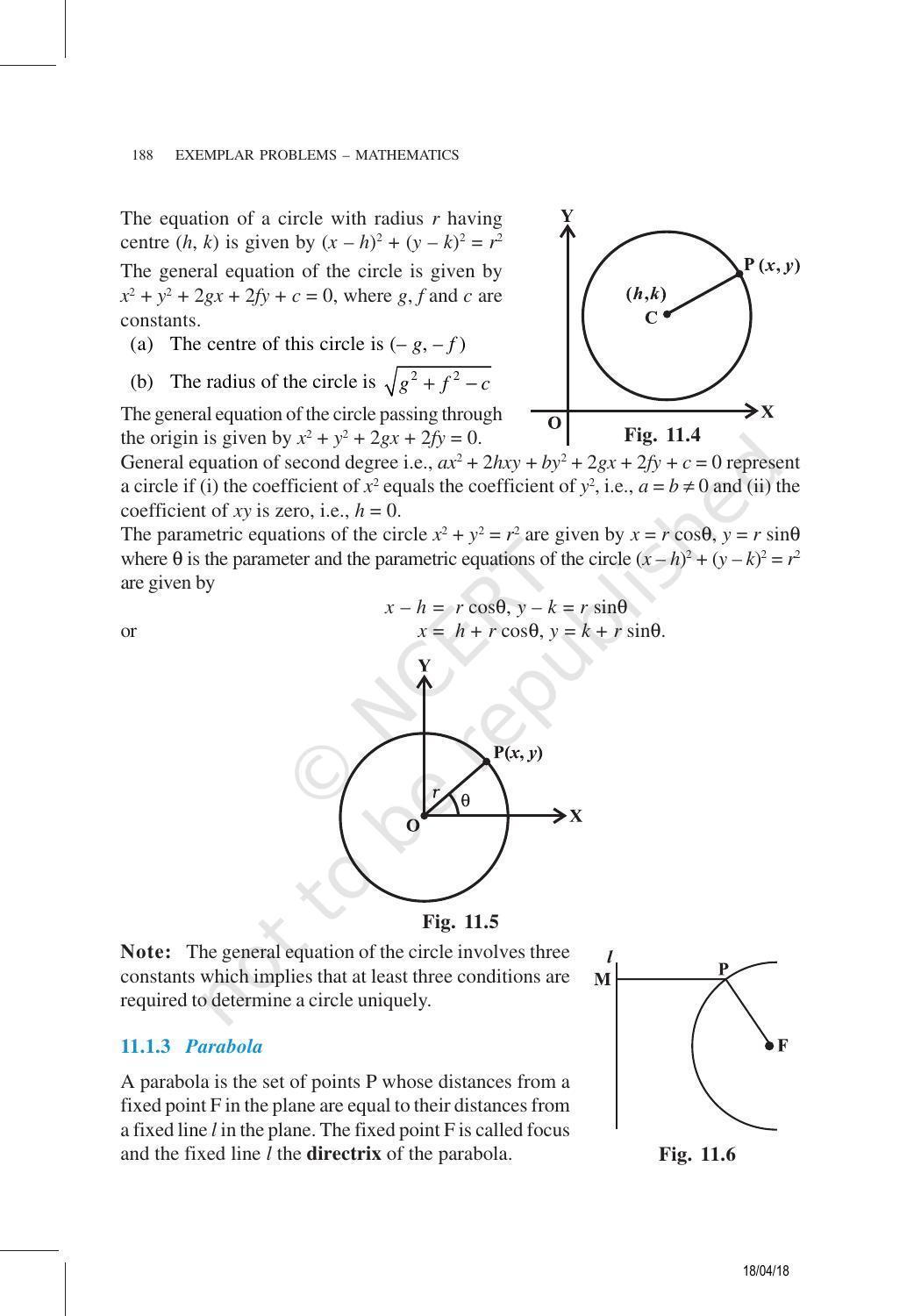 NCERT Exemplar Book for Class 11 Maths: Chapter 11 Conic Sections - Page 3