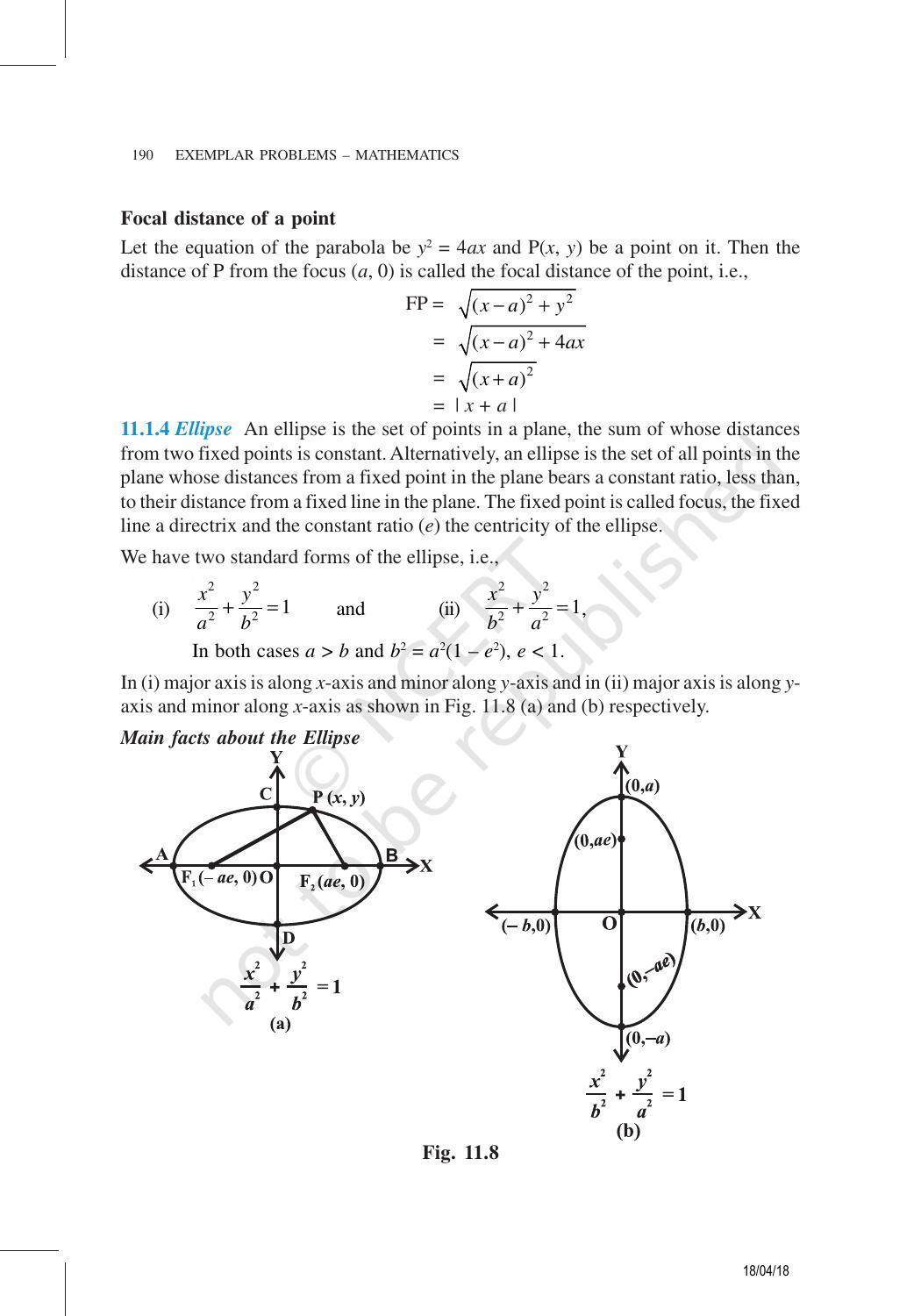 NCERT Exemplar Book for Class 11 Maths: Chapter 11 Conic Sections - Page 5