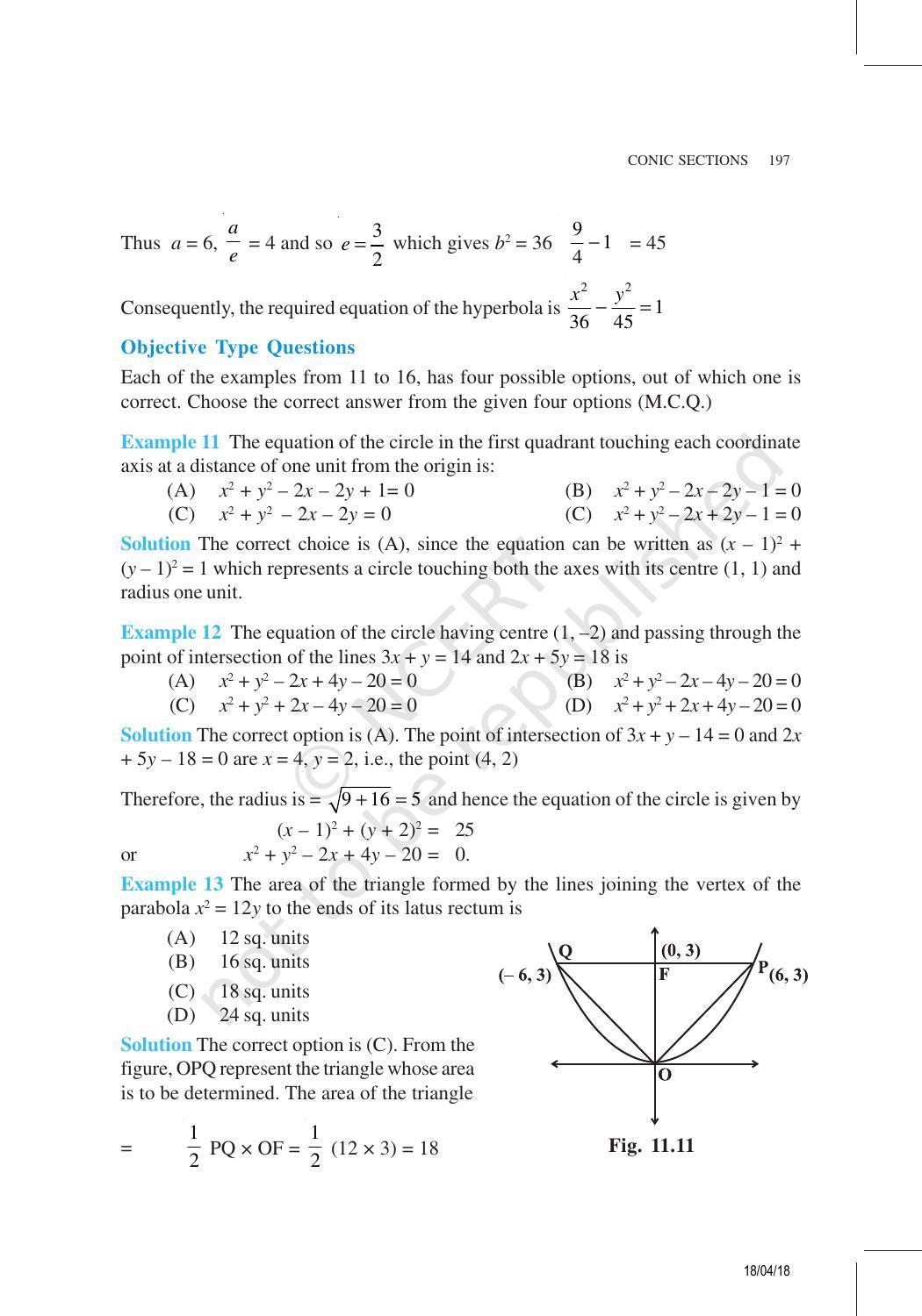 NCERT Exemplar Book for Class 11 Maths: Chapter 11 Conic Sections - Page 12