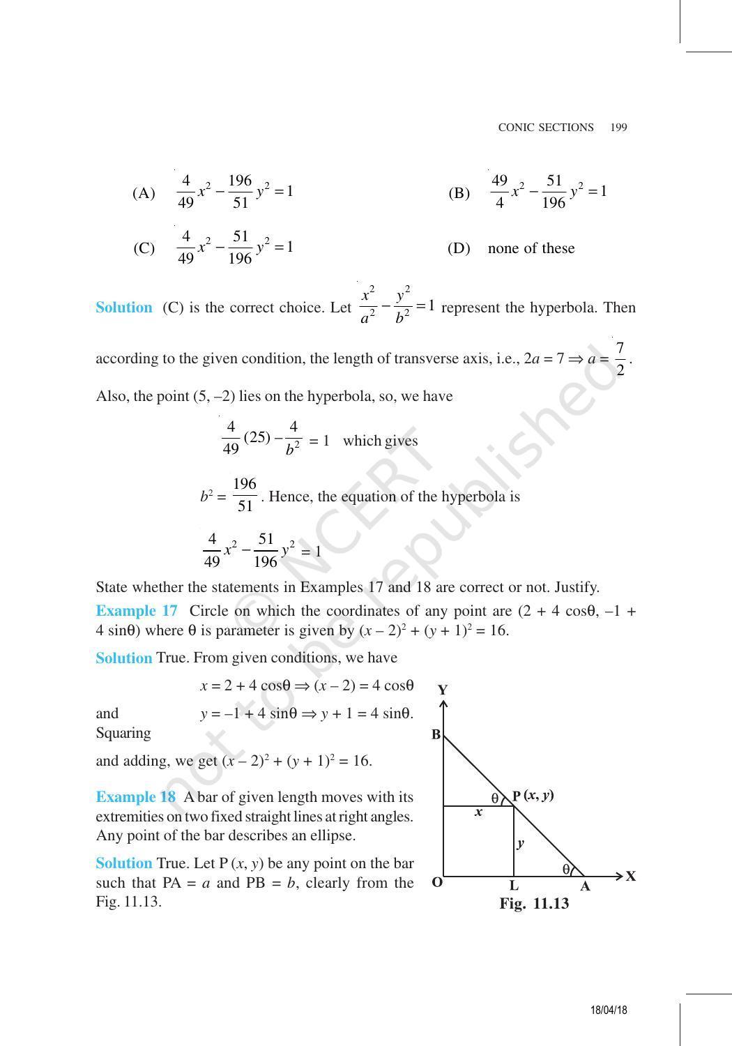 NCERT Exemplar Book for Class 11 Maths: Chapter 11 Conic Sections - Page 14