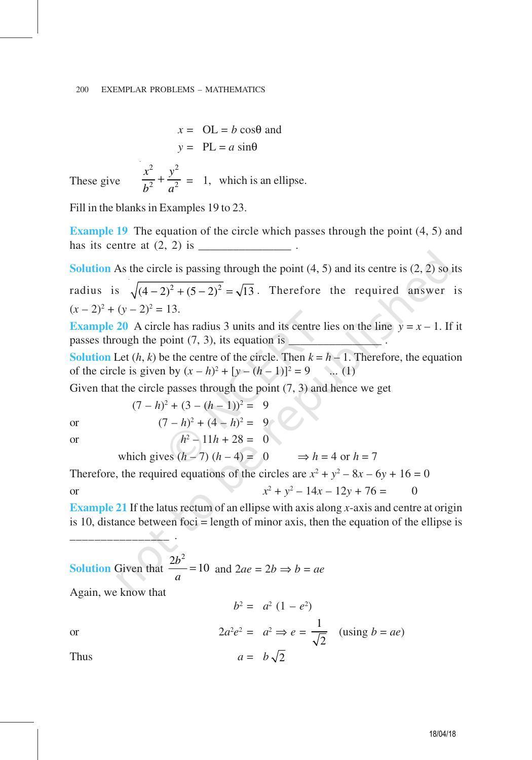 NCERT Exemplar Book for Class 11 Maths: Chapter 11 Conic Sections - Page 15