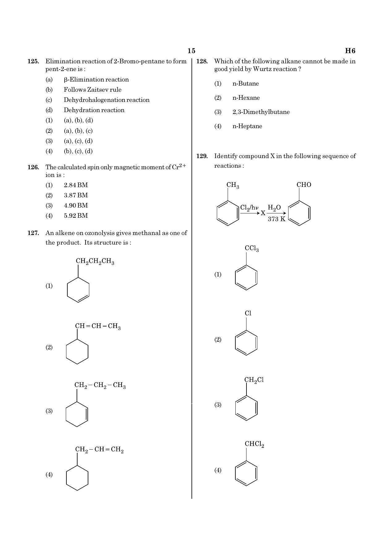 NEET H6 2020 Question Paper - Page 15