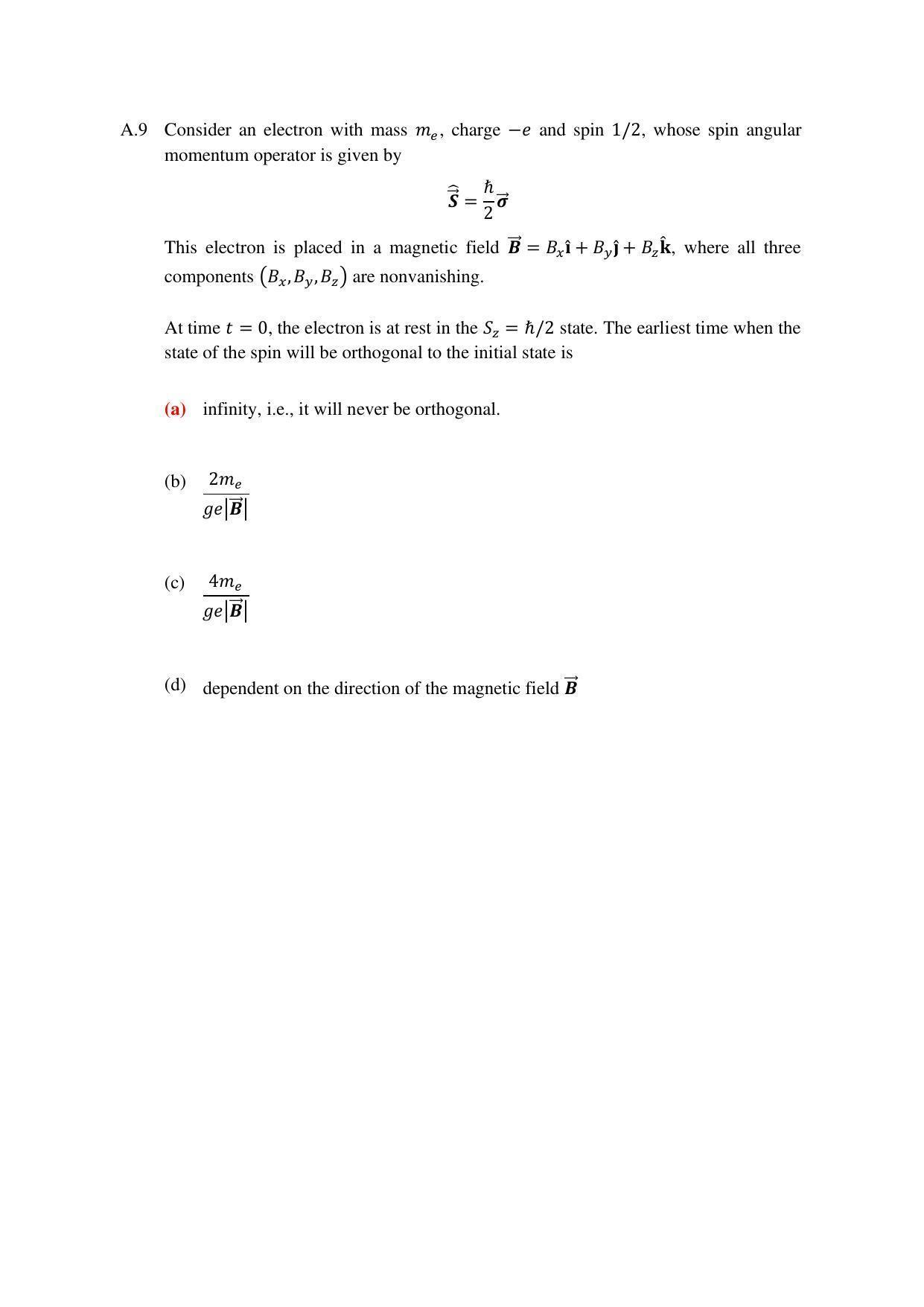 TIFR GS 2023 Physics Question Paper - Page 9