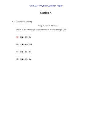 TIFR GS 2023 Physics Question Paper