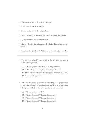 ISI Admission Test M.Math.PMA 2022 Sample Paper