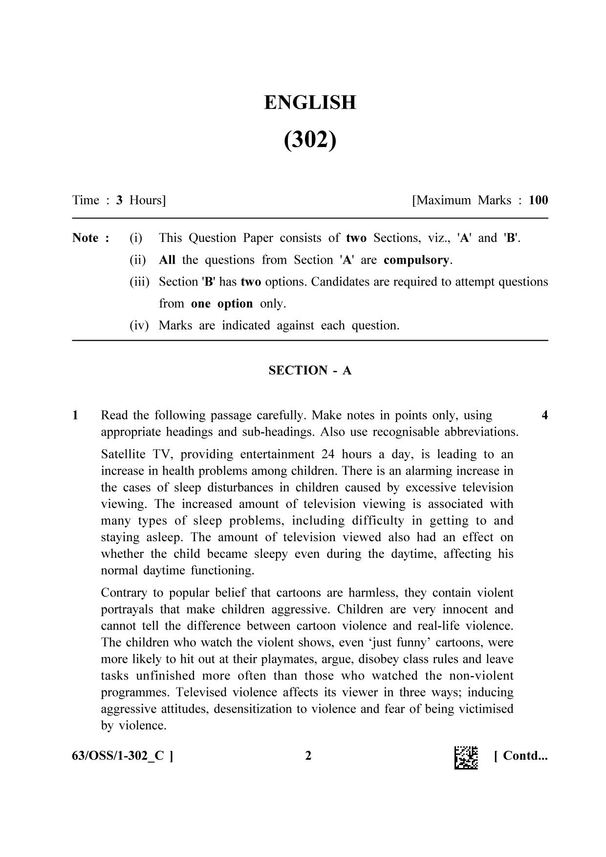 NIOS April 2022 Class 12 English Question Paper - Page 26