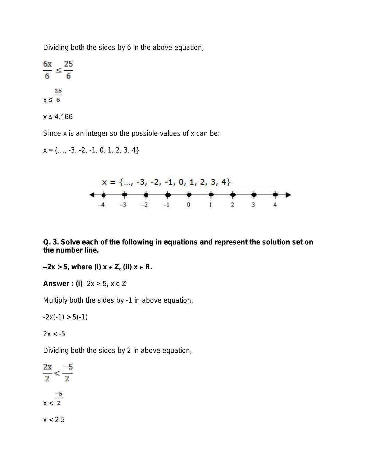Chapter 6: Linear Inequations (In One Variable): RS Aggarwal Class 11 Solutions - Page 5
