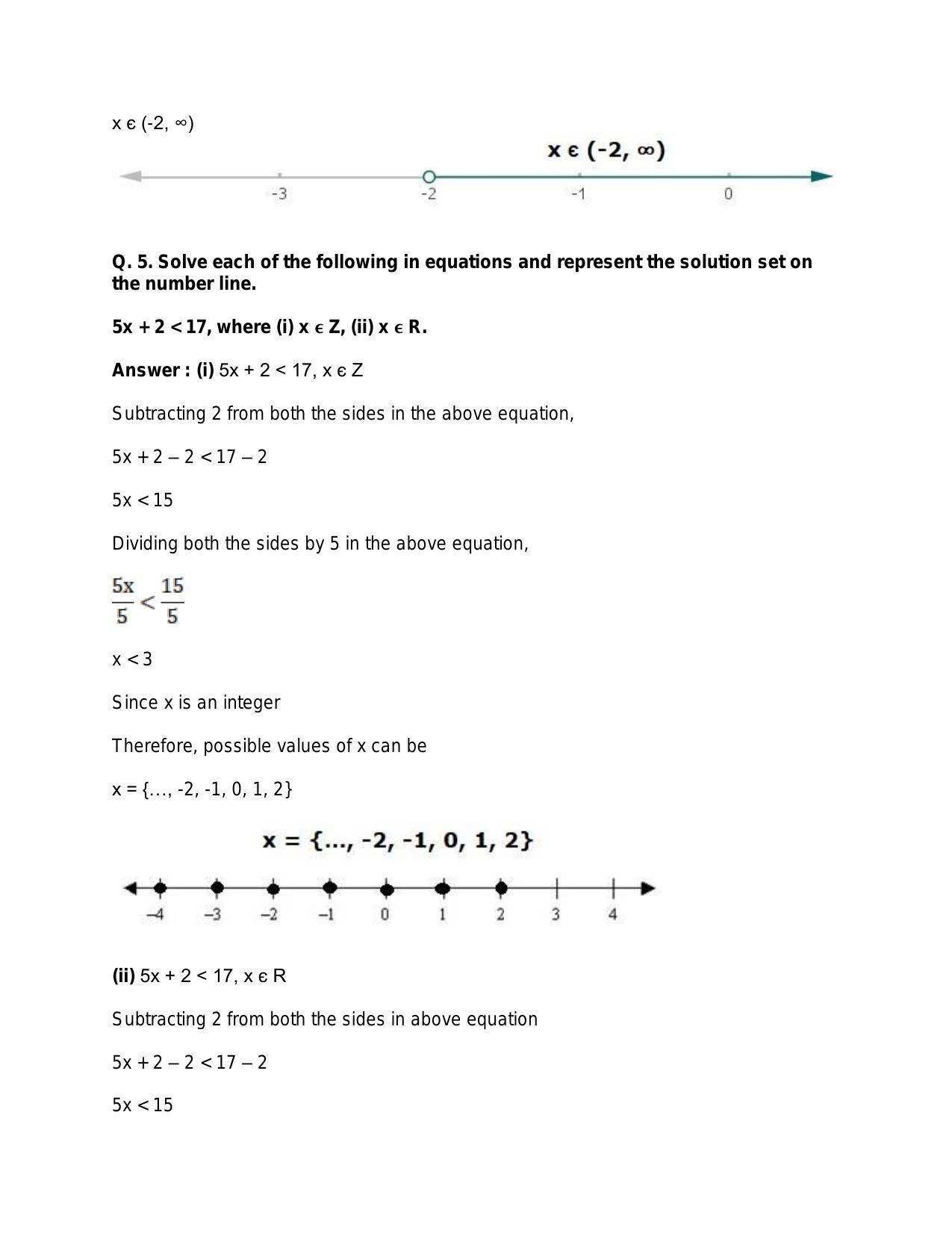 Chapter 6: Linear Inequations (In One Variable): RS Aggarwal Class 11 Solutions - Page 8