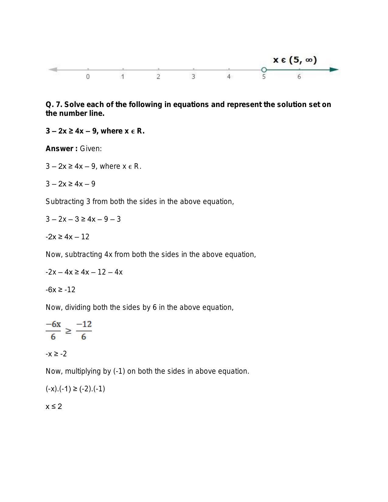 Chapter 6: Linear Inequations (In One Variable): RS Aggarwal Class 11 Solutions - Page 10
