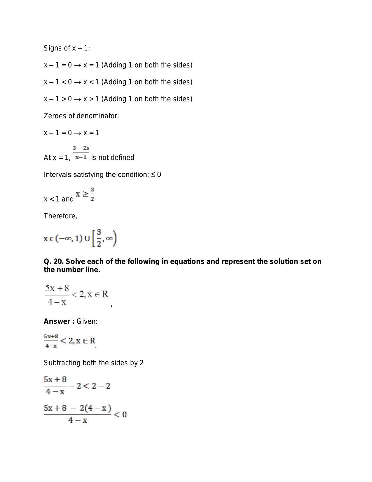 Chapter 6: Linear Inequations (In One Variable): RS Aggarwal Class 11 Solutions - Page 24