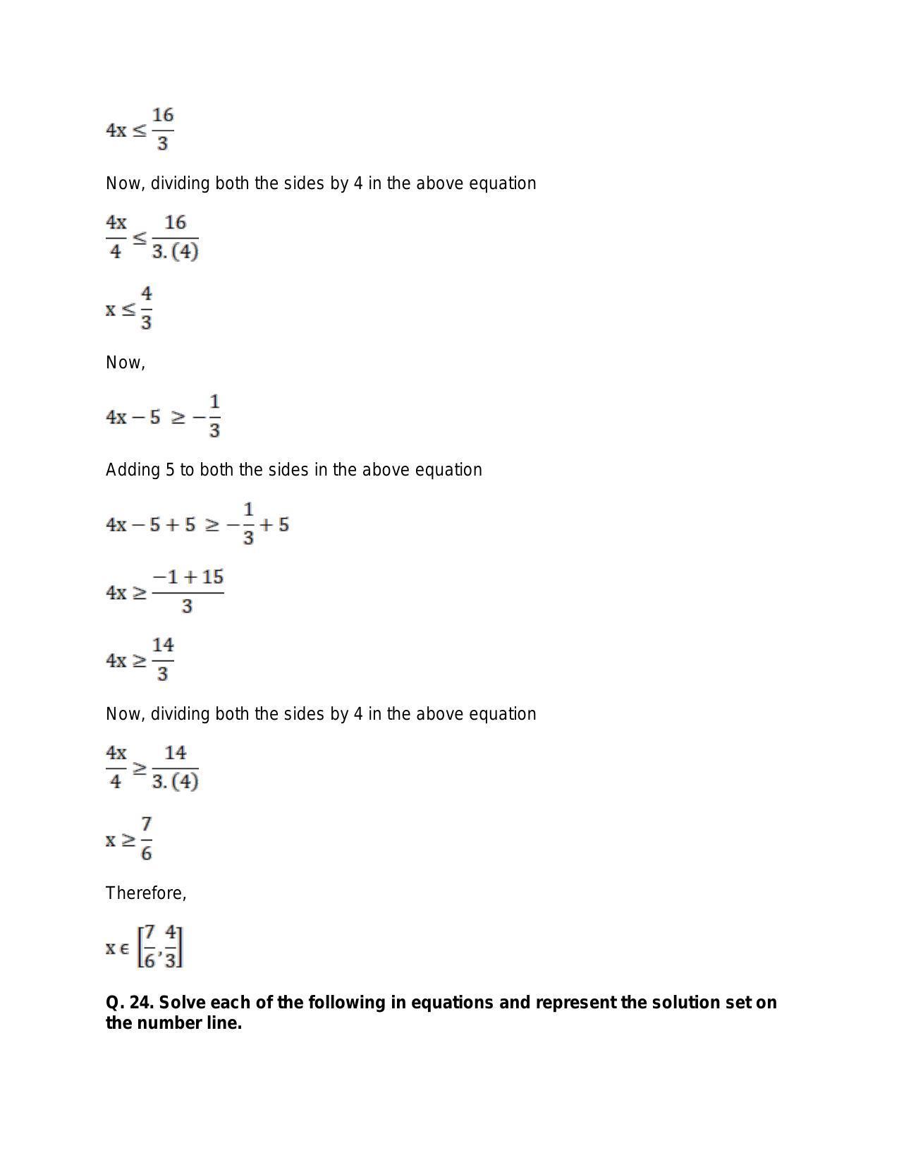 Chapter 6: Linear Inequations (In One Variable): RS Aggarwal Class 11 Solutions - Page 29