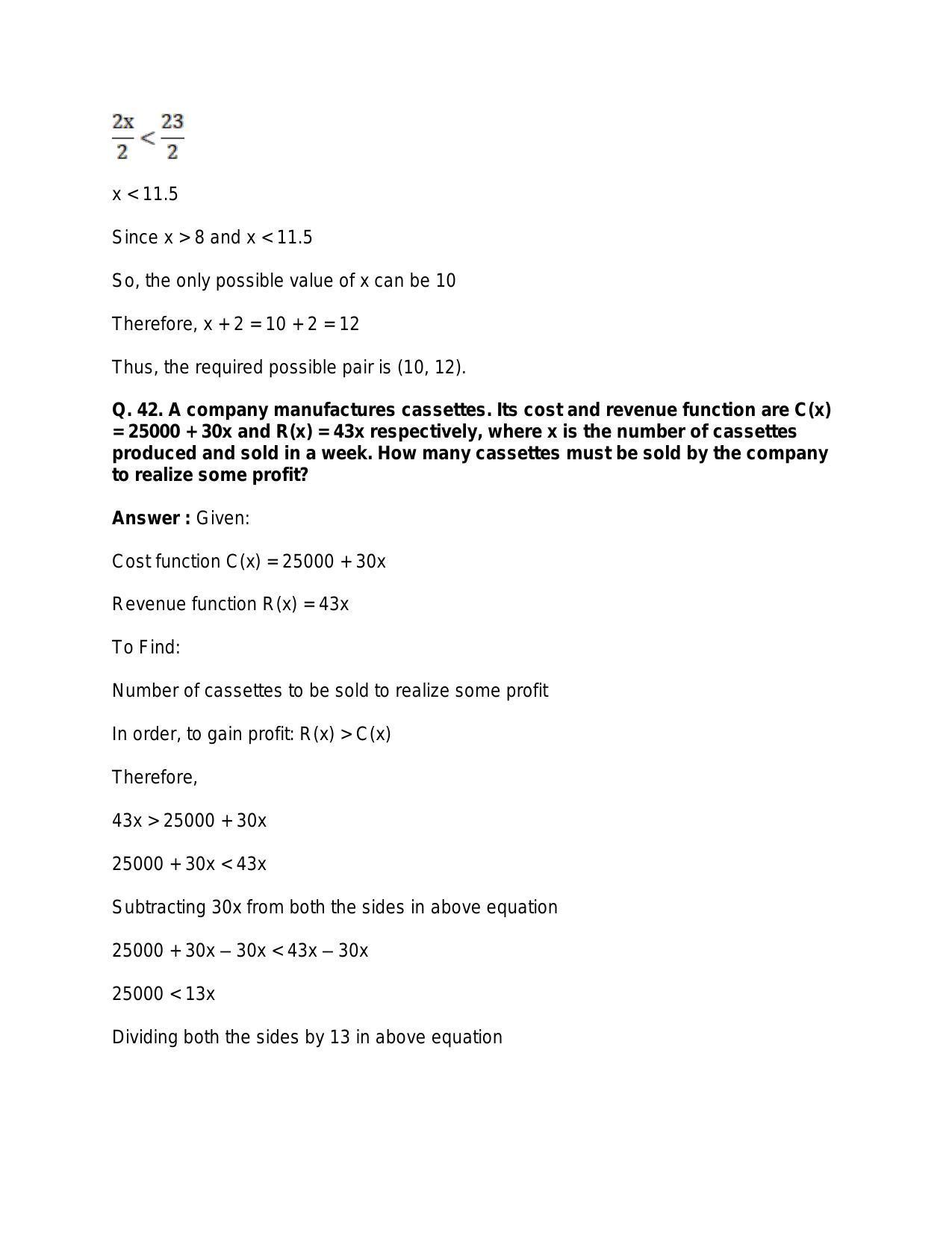 Chapter 6: Linear Inequations (In One Variable): RS Aggarwal Class 11 Solutions - Page 67