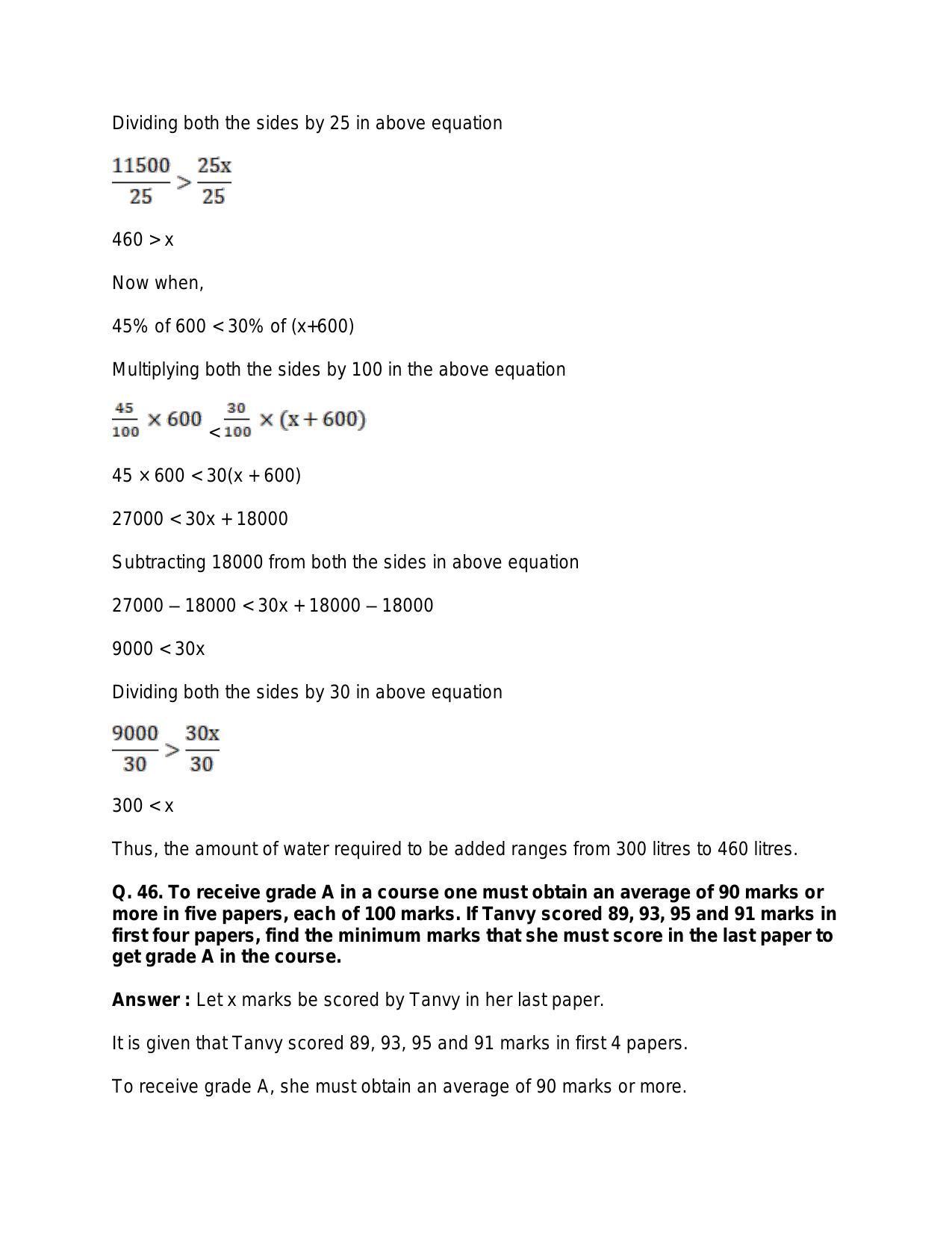 Chapter 6: Linear Inequations (In One Variable): RS Aggarwal Class 11 Solutions - Page 72