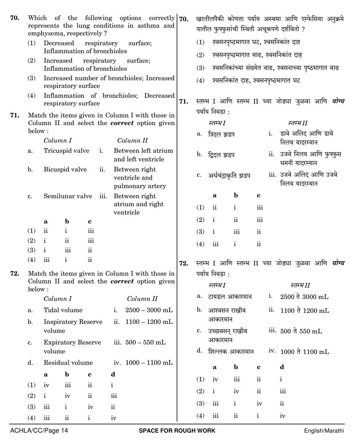 NEET Marathi CC 2018 Question Paper - Page 14