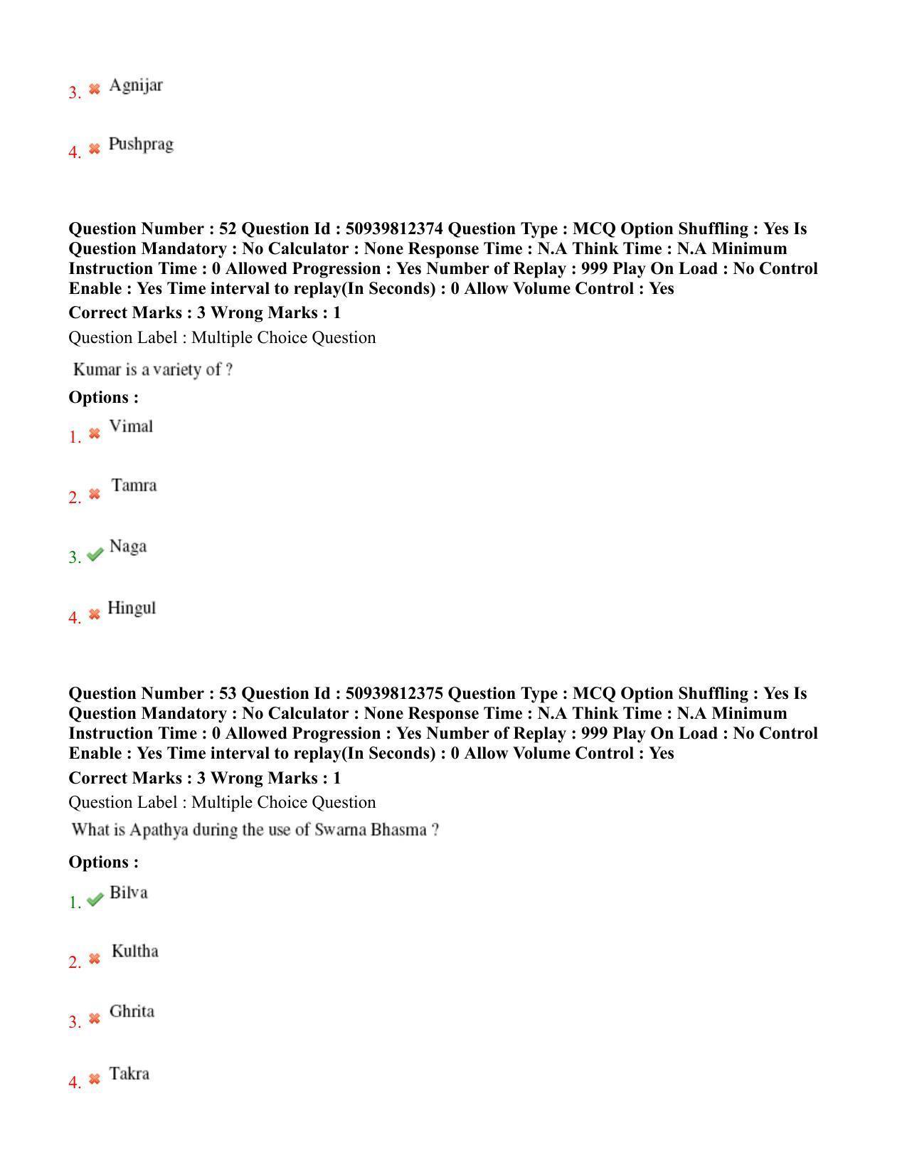 BHU RET Rasa Shastra & Bhaishjya Kalpane 2020 Question Paper  - Page 33