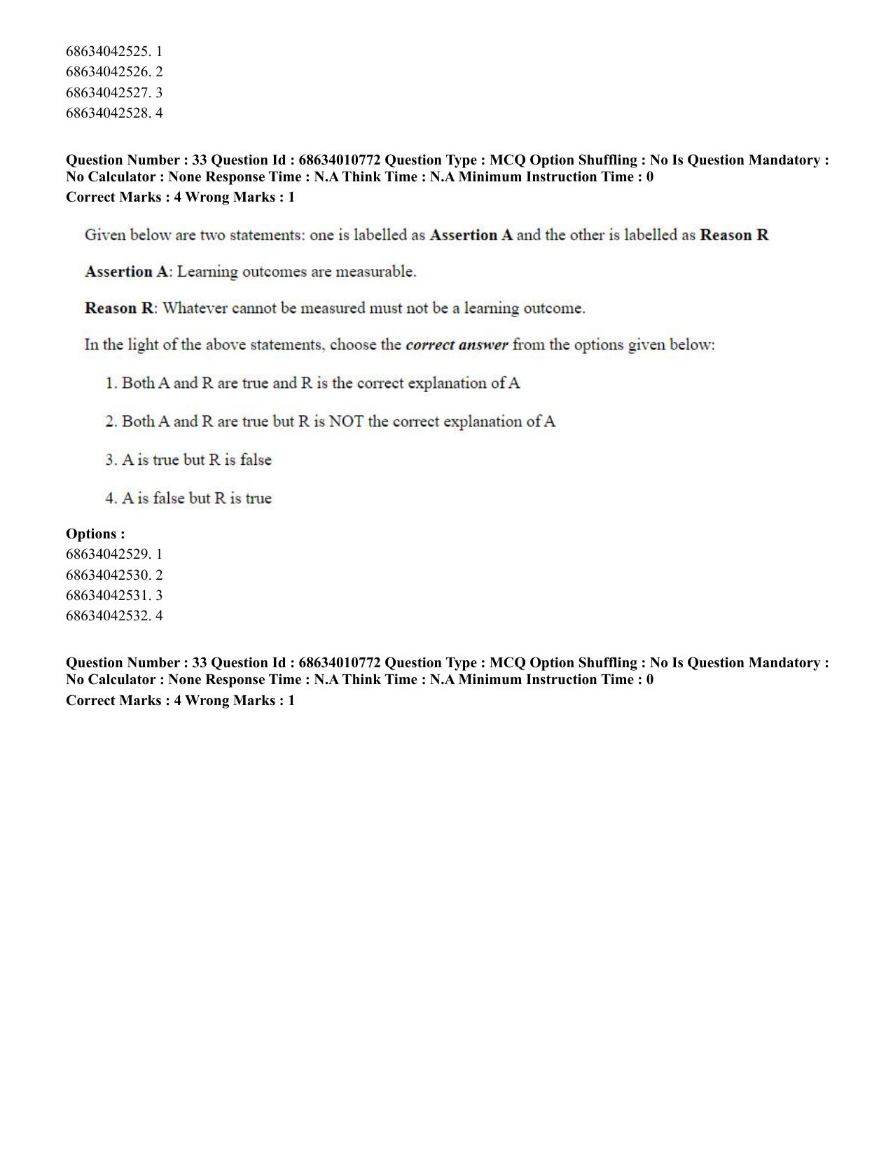 CUET PG 2023:COQP15 – M.Ed. (Hindi)-(09-06-2023) Question Paper - Page 65