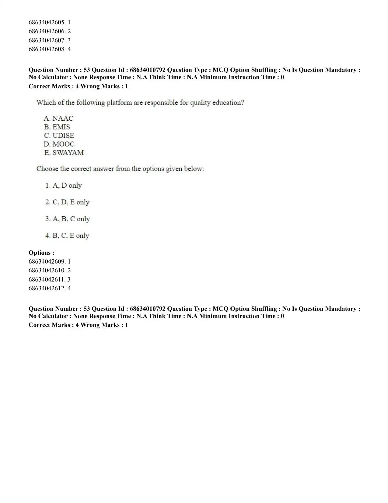 CUET PG 2023:COQP15 – M.Ed. (Hindi)-(09-06-2023) Question Paper - Page 106