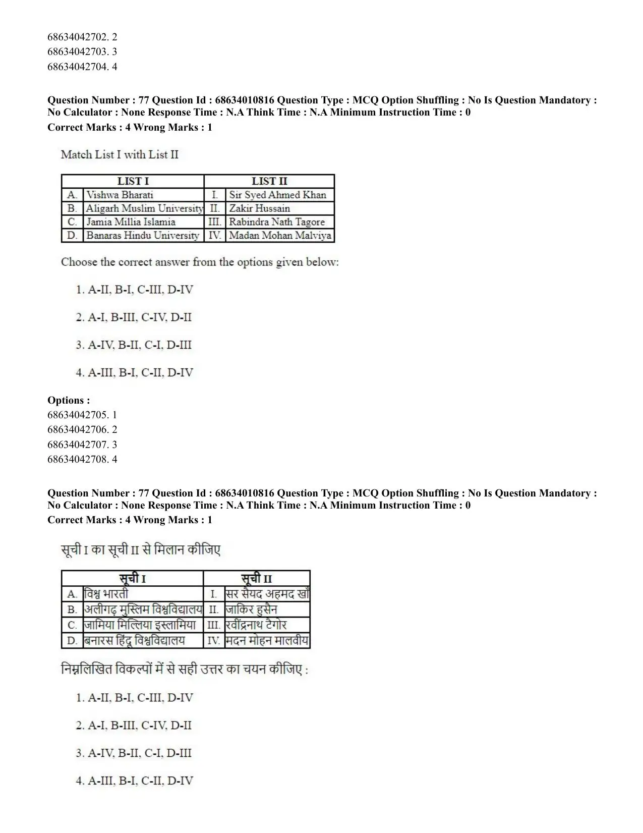 CUET PG 2023:COQP15 – M.Ed. (Hindi)-(09-06-2023) Question Paper - Page 154