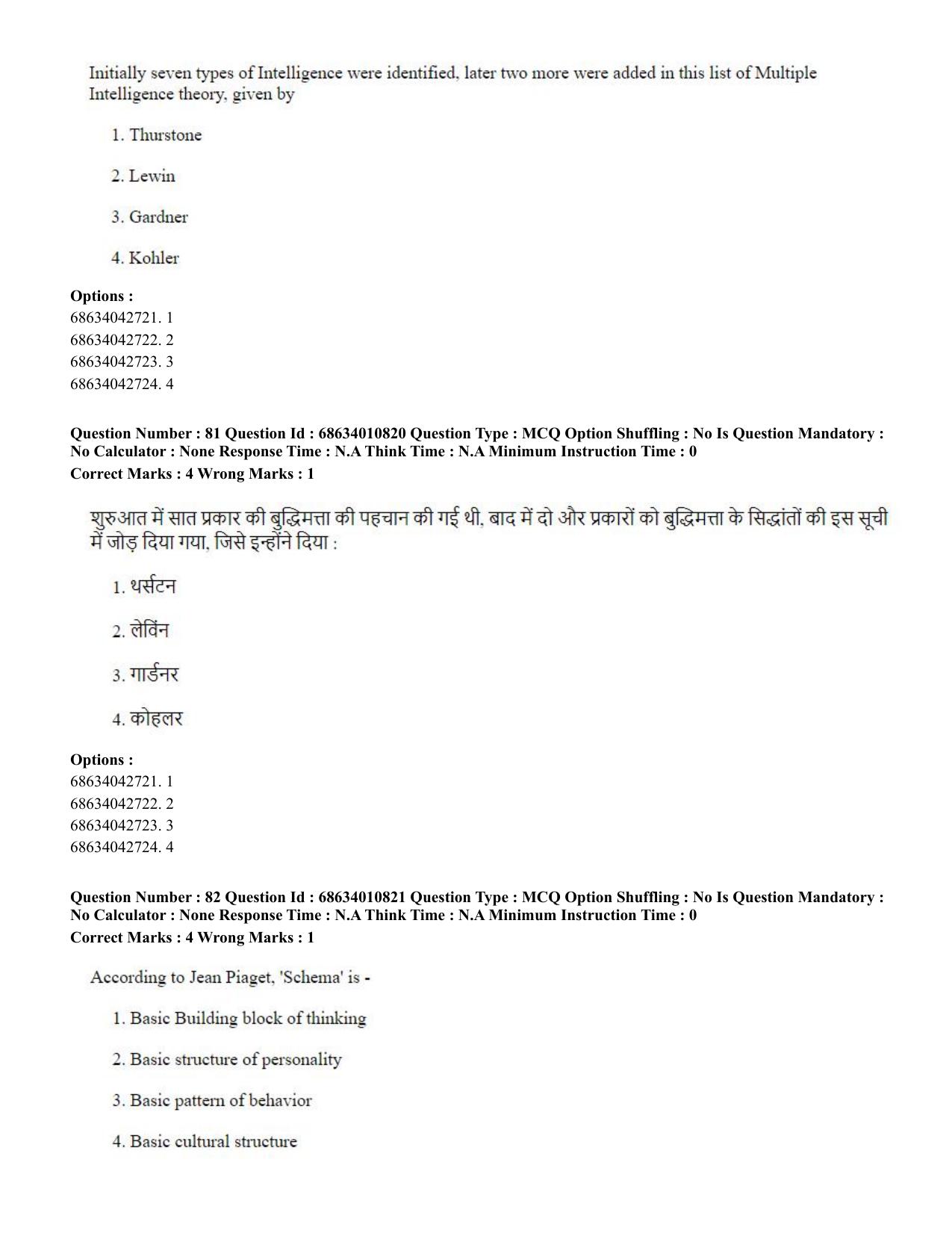 CUET PG 2023:COQP15 – M.Ed. (Hindi)-(09-06-2023) Question Paper - Page 161
