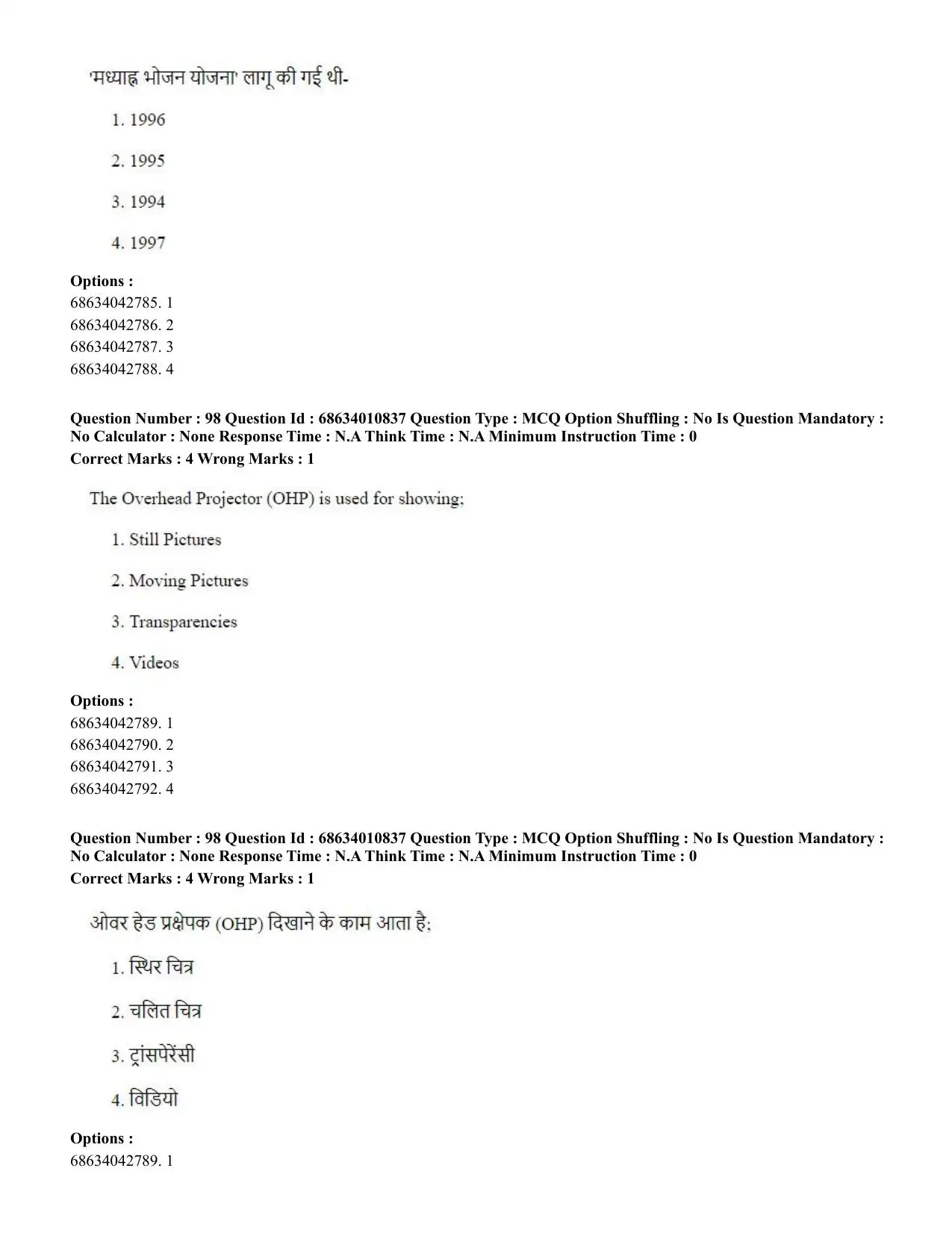CUET PG 2023:COQP15 – M.Ed. (Hindi)-(09-06-2023) Question Paper - Page 194