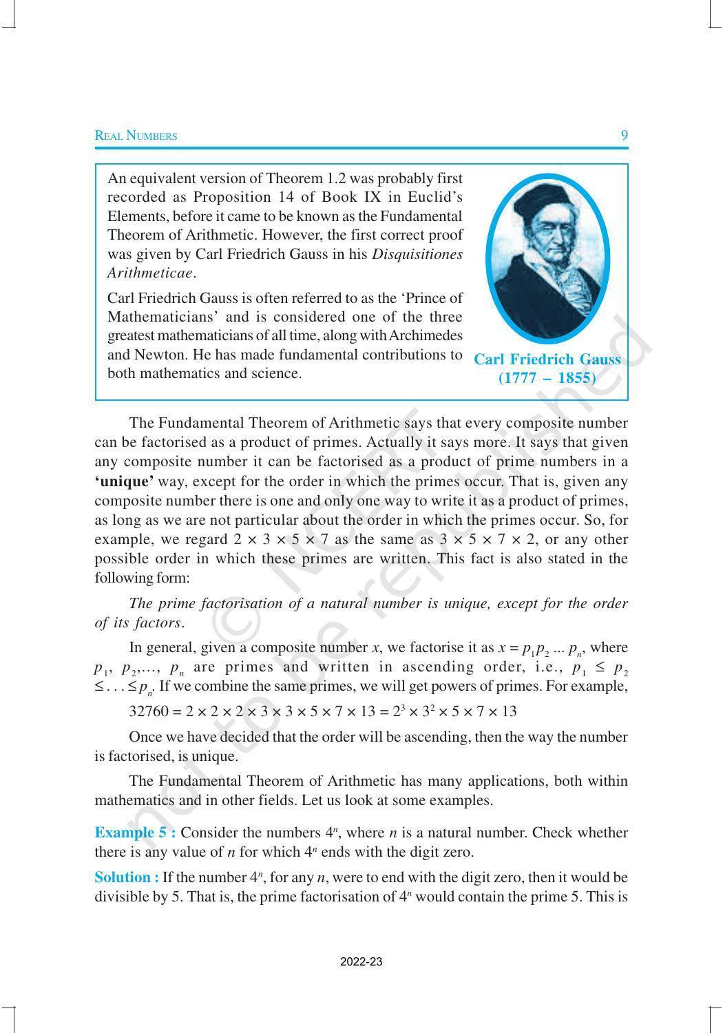 NCERT Book for Class 10 Maths Chapter 1 Real Numbers - Page 9