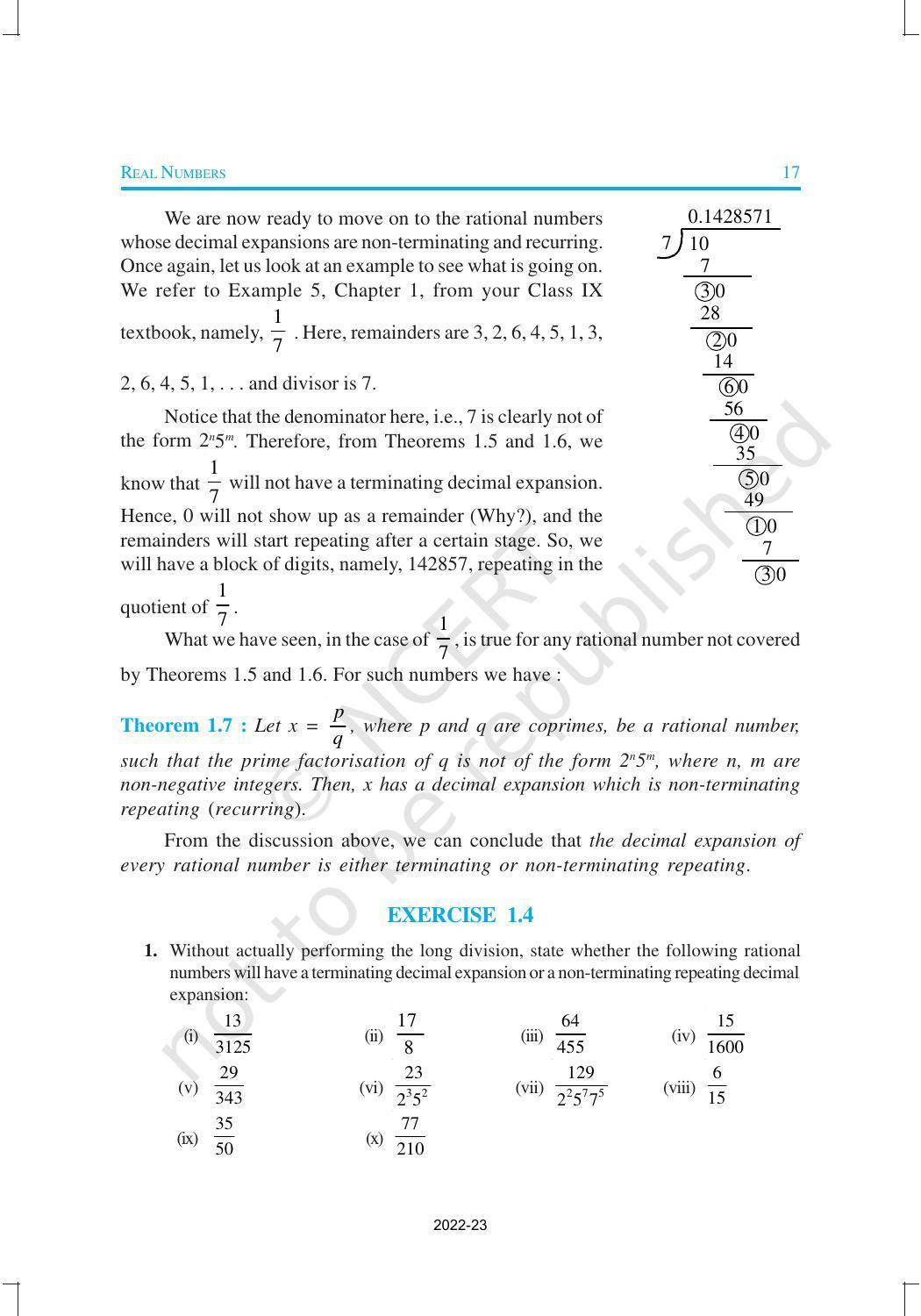NCERT Book for Class 10 Maths Chapter 1 Real Numbers - Page 17