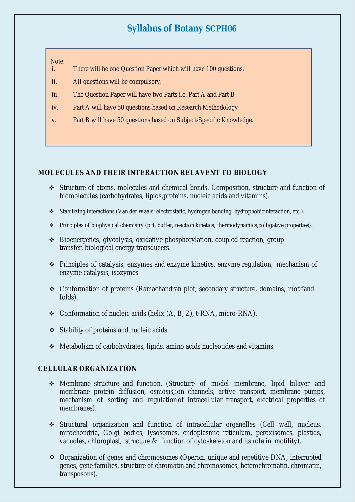 NTA PhD Entrance Exam Botany Syllabus - Page 1