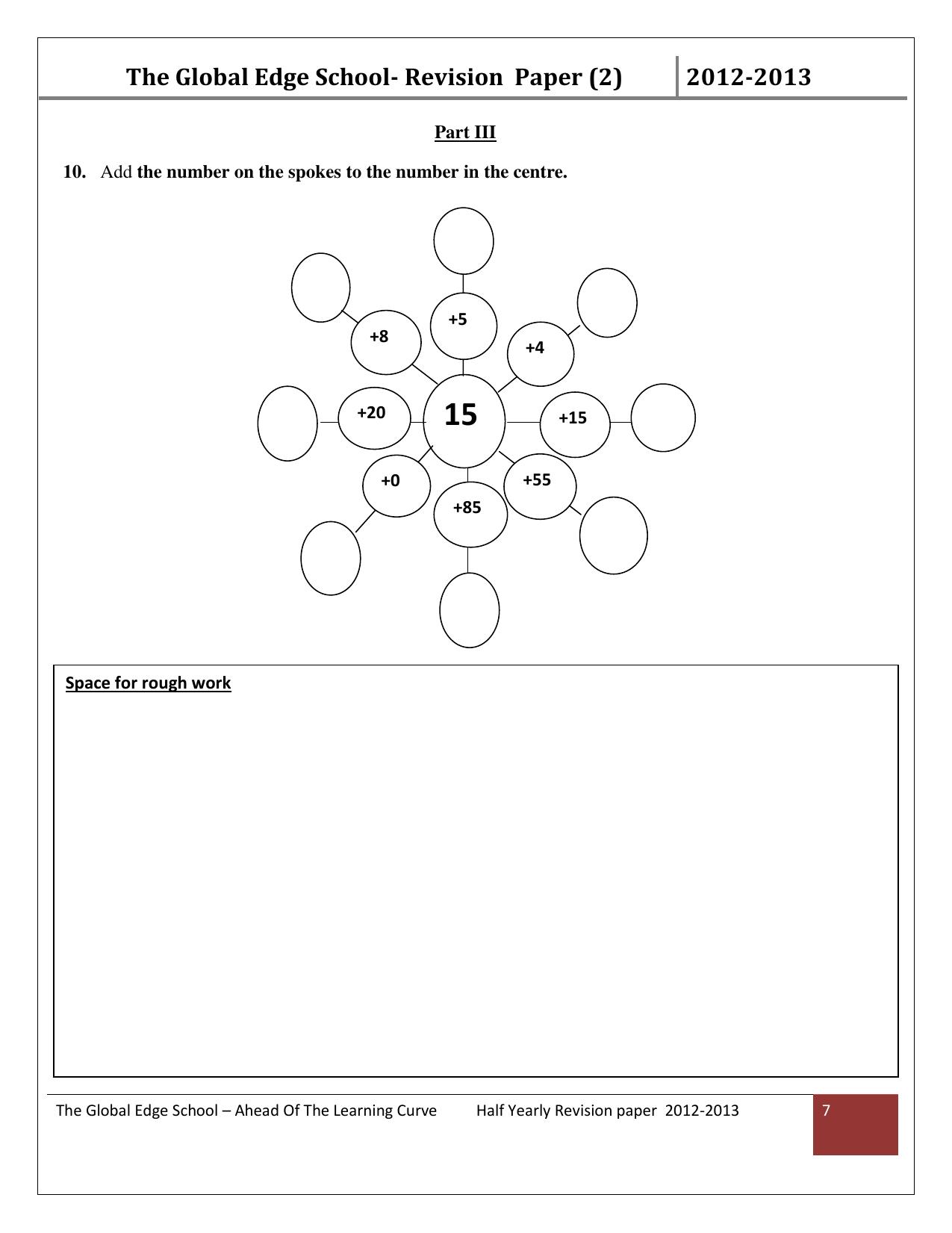 Worksheet for Class 3 Mathematics Assignment 21 - Page 7